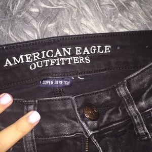 American Eagle black washed ripped jeans